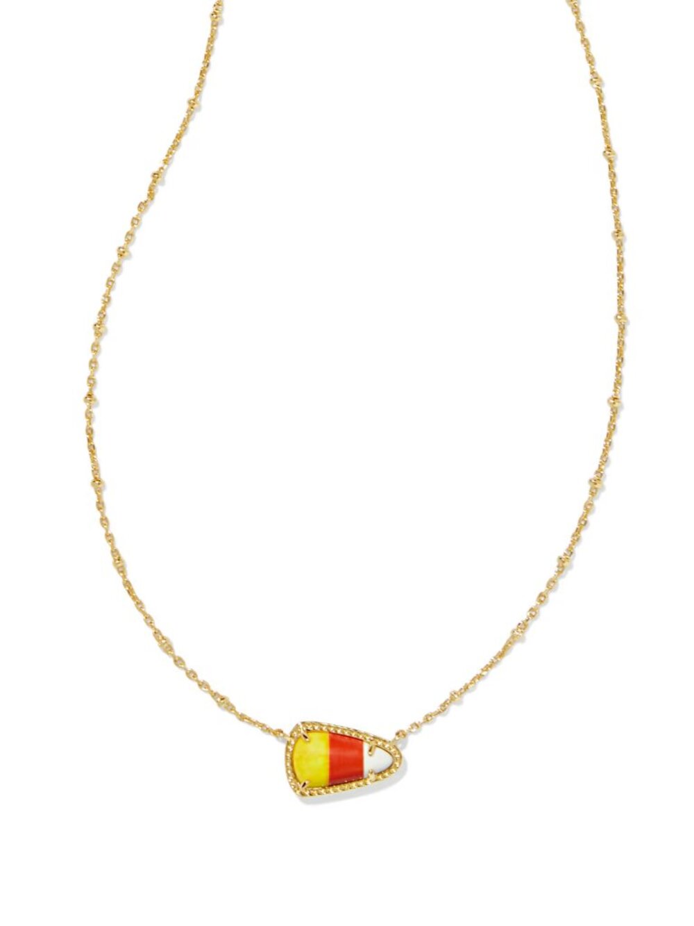 Candy Corn Gold Short Pendant Necklace in Candy Corn Magnesite